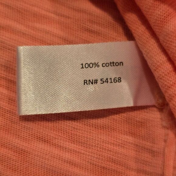 Elliott Lauren All Cotton Tee Size M Tangerine Orange Short Sleeve Crew Neck - Picture 5 of 6